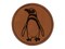 Realistic Magellanic Penguin Bird South America Round Iron-On Engraved Faux Leather Patch Applique - 2.5 Inch